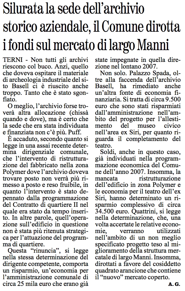 Il Giornale Umbria del 23/08/2013, p. 22.
