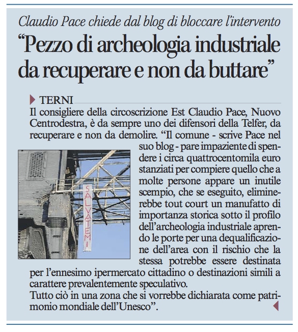 Corriere dell'Umbria 16/01/2014 