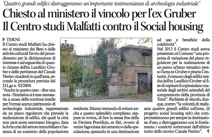 Corriere dell'Umbria del 05/04/2014 - Lanificio Gruber