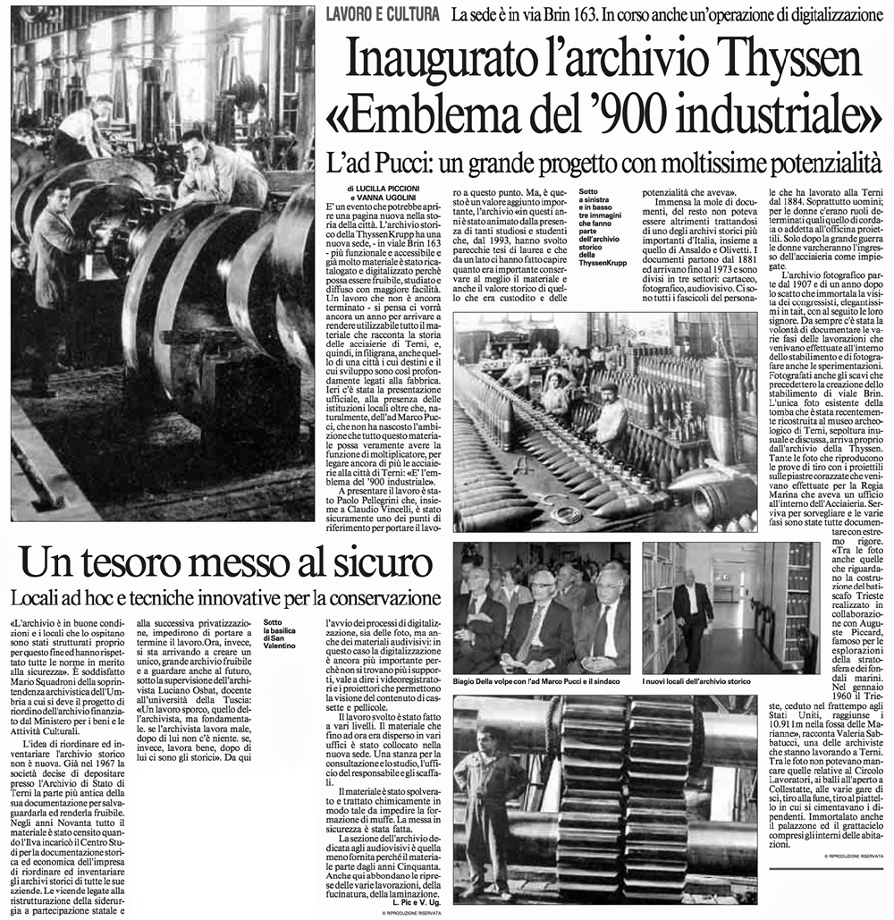 Archivio ThyssenKrupp Acciai Speciali Terni