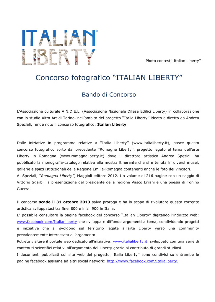 BANDO concorso fotografico ITALY LIBERTY_Pagina_1 BANDO concorso fotografico ITALY LIBERTY_Pagina_1