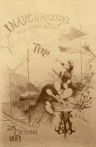 Riproduzione del manifesto originale per l'inaugurazione della linea Terni-Rieti-L'Aquila