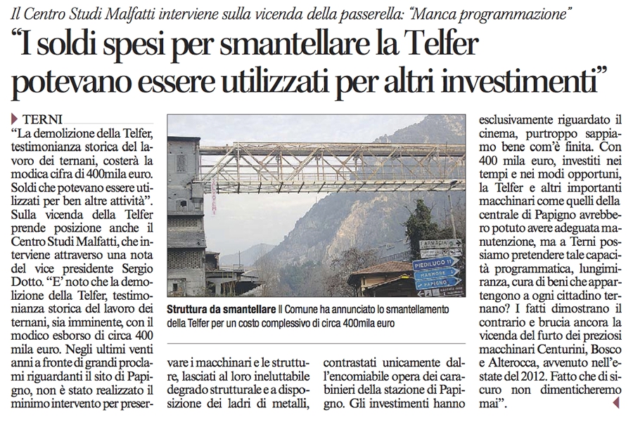 Corriere dell'Umbria 19/01/2014 