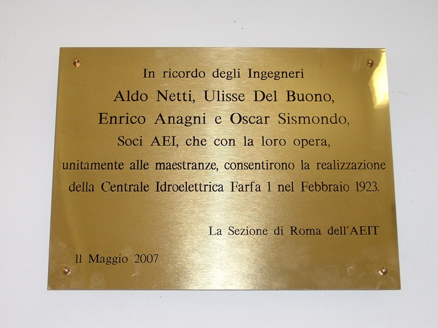 Targa dell'AEIT dedicata all'ingegner Aldo Netti